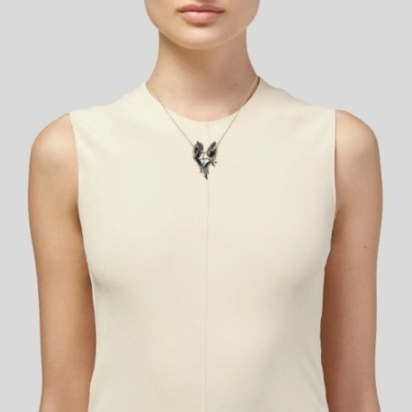 𝐀𝐋𝐄𝐗𝐈𝐒 𝐁𝐈𝐓𝐓𝐀𝐑 Labradorite & Crystal Love Birds Pendant Necklace - Picture 3 of 11